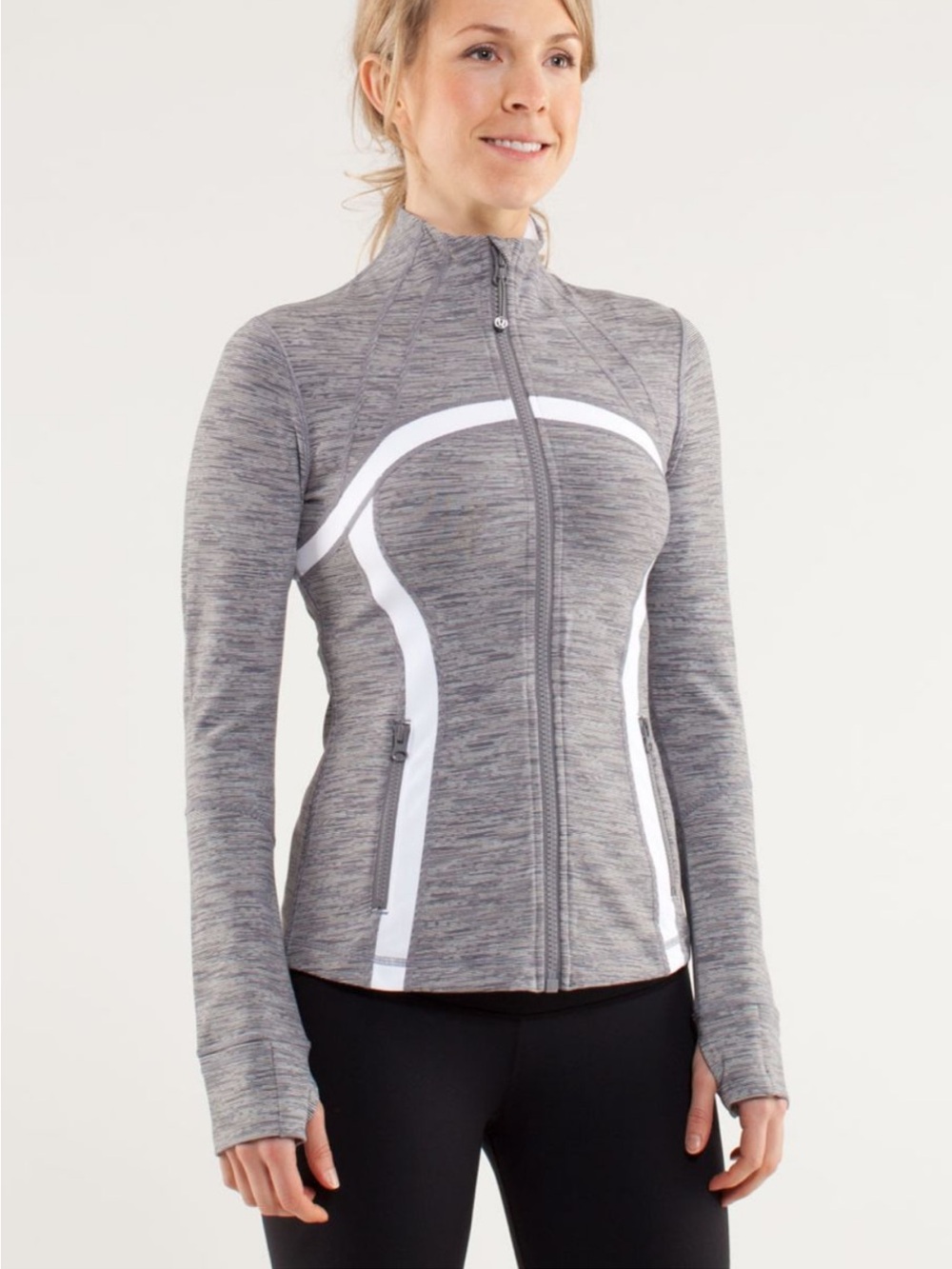 Lululemon Define Jacket - Wee Are From Space Coal Fossil/White - Size 6 EUC